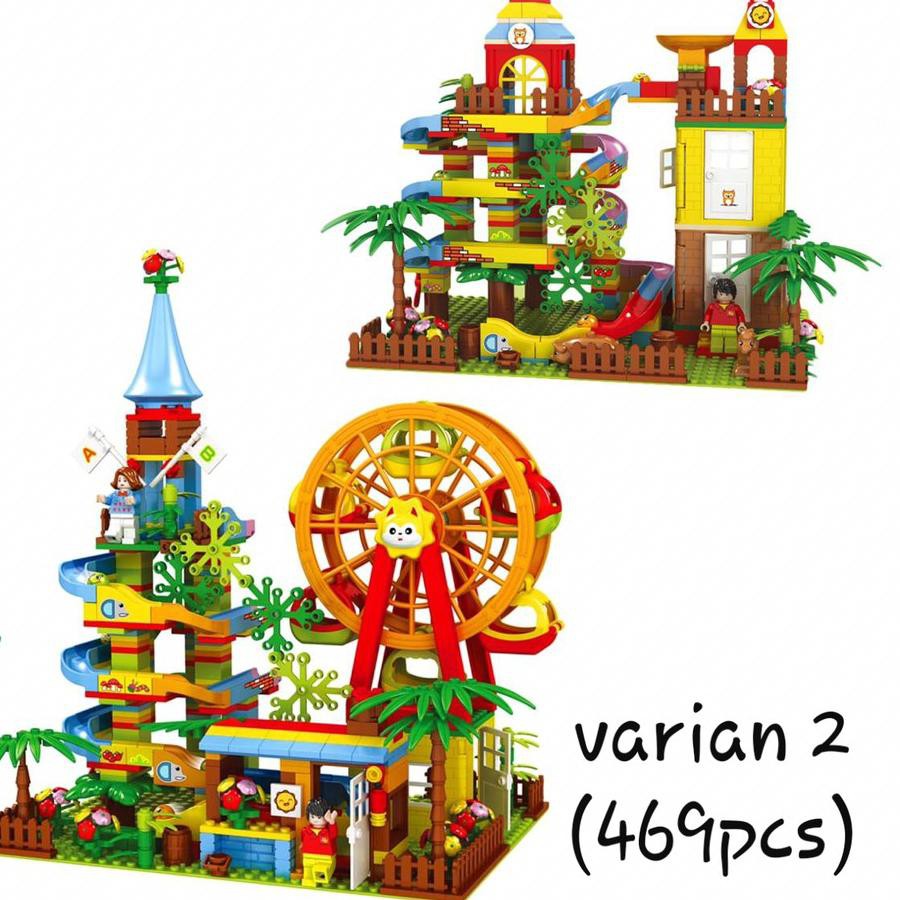 [semuajual]MAINAN BALOK SUSUN SET RAIL SELUNCURAN DAN BOLA / LEGO CLASSIC THEMEPARK