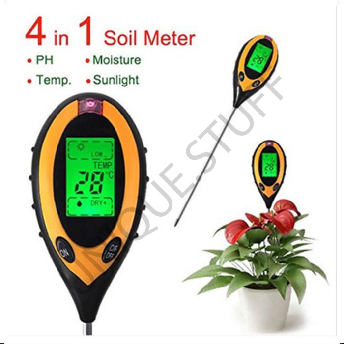 Digital soil analyzer tester meter alat ukur pengukur PH tanah 4 in 1