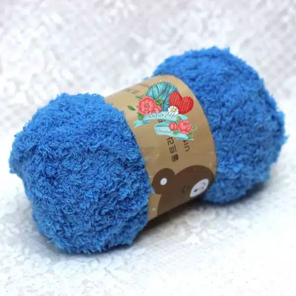 Benang Rajut Import Korea Bon Bon / Benang Rajut Import Super Soft Blue