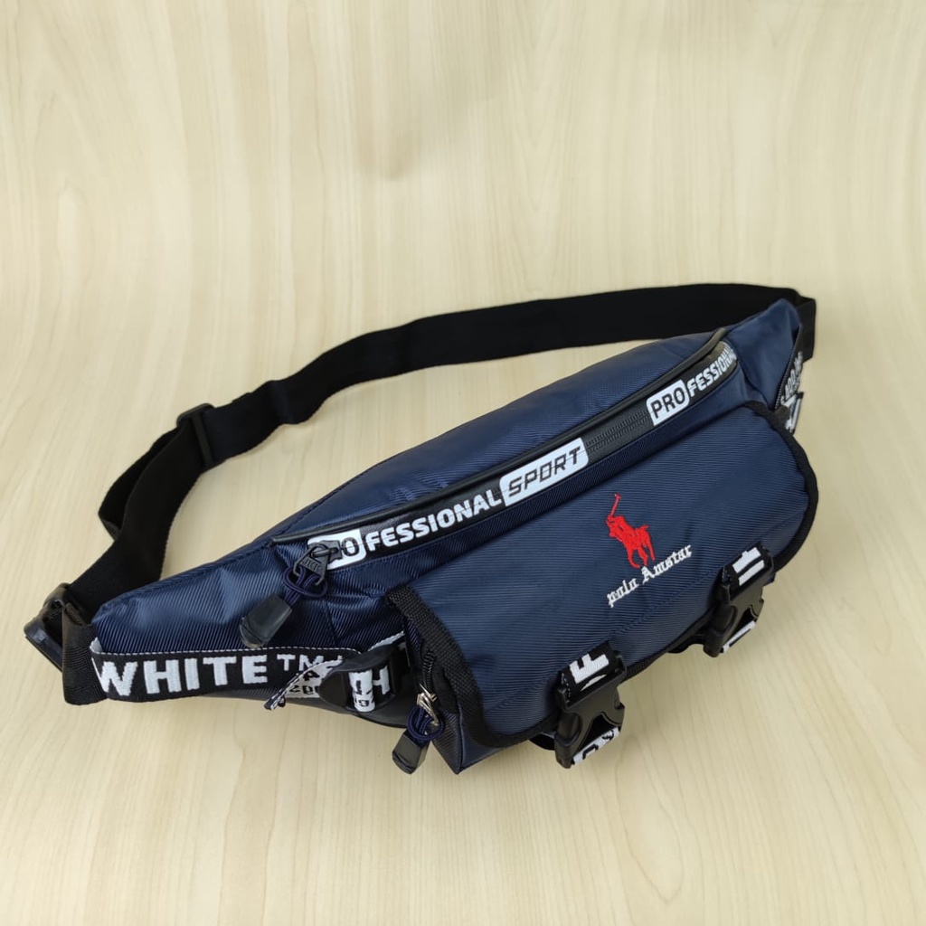 Waistbag Murah Berkualitas ANTI AIR Original Polo Amstar Tas Pinggang dan Tas Selempang Bahu