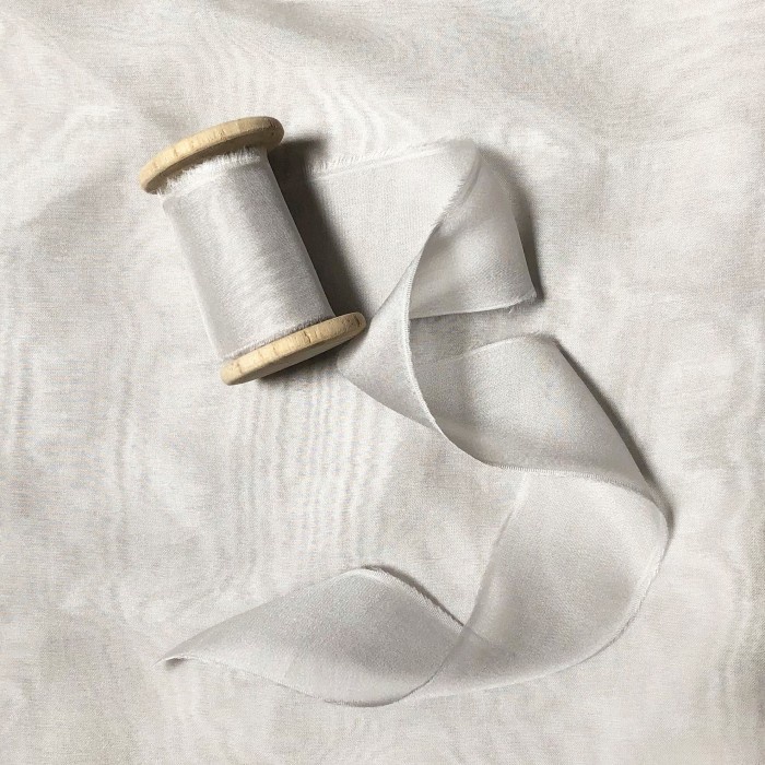 

Ginger Silk Ribbon Silver Pita Sutra Styling Accessories Chiffon Smooth - 2cm half length, No Spool