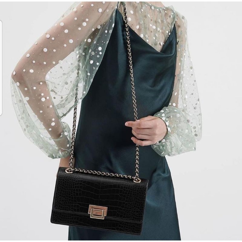 Ck Textured Chain Handle Bag