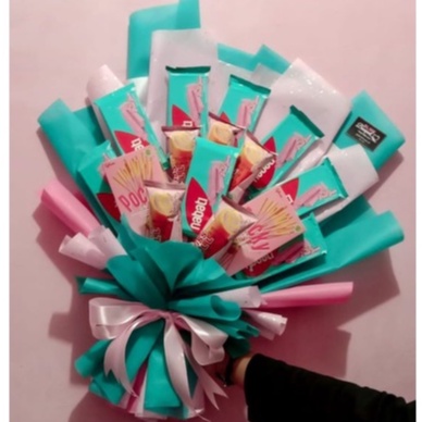 (FREE GREETING CARD) BOUQET SNACK WISUDA VALENTINE ULANG TAHUN SNACK NABATI POCKY