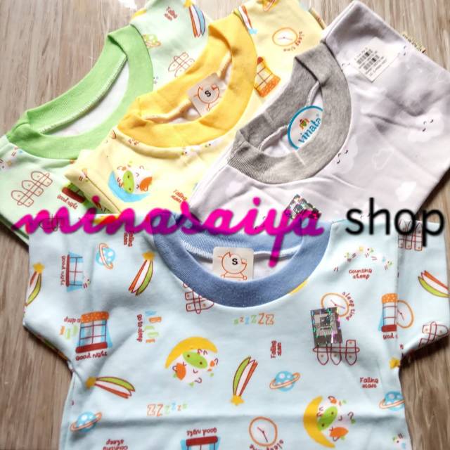 VINATA 3 pcs dan ecer Kaos Bayi Lengan Pendek Motif Print Uk. S - XL