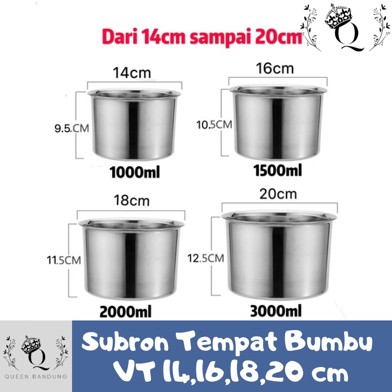 Subron Baskom Bumbu Tebal VT 22cm Tanpa Tutup