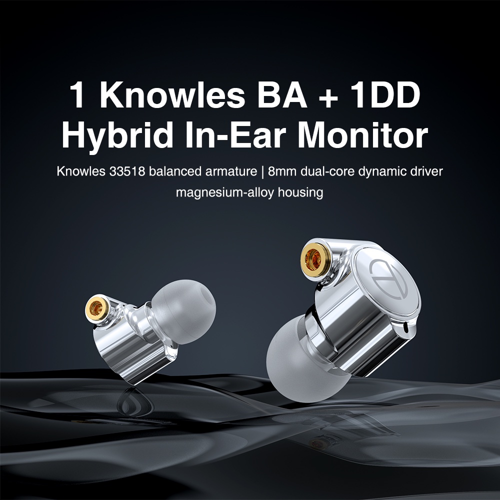 Trn TA1 Hi-FI 1BA + 1DD Earphone In ear Hybrid Bass HIFI Bahan Metal Untuk Olahraga Lari