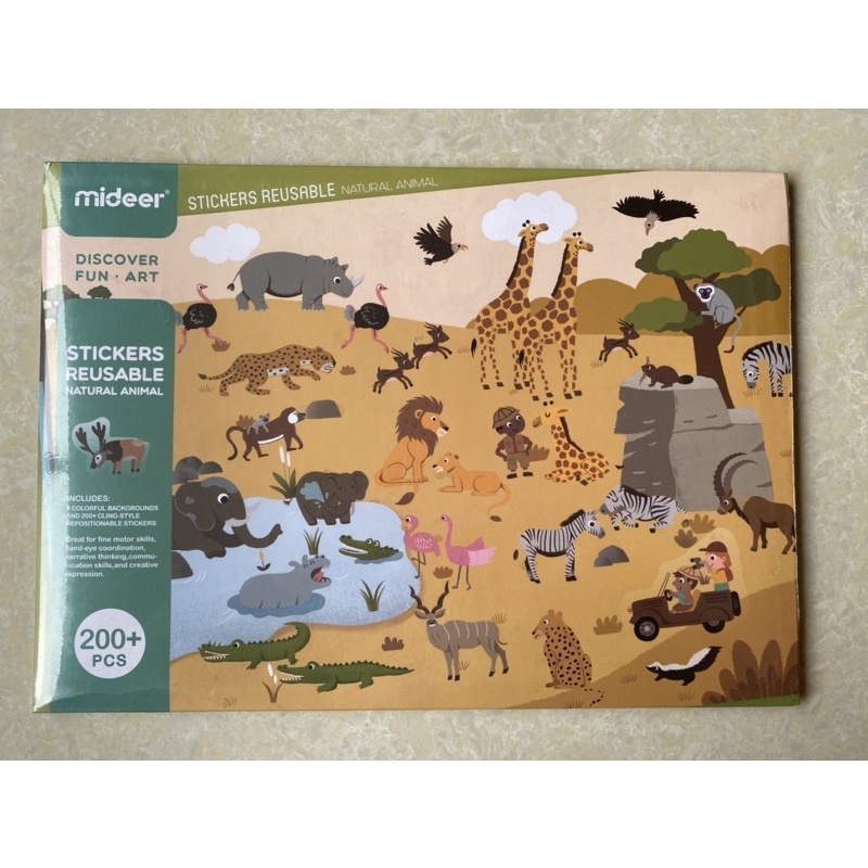 

Mideer reuseable stickers animal ready stock