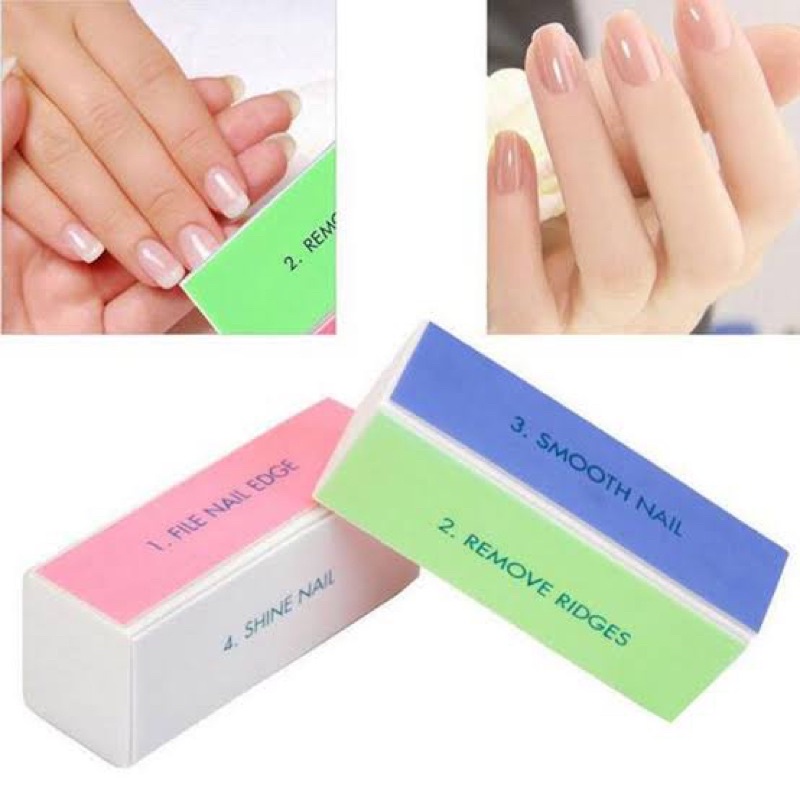 BUFFER PENGILAP KUKU 4 STEP NAIL SHINNER BLOCK BUFFER 4 STEP MANICURE BUFFER KILAP KUKU MENICURE