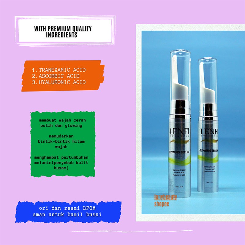 Lenfi Glowing Serum with tranexamid acid serum kinclong juara