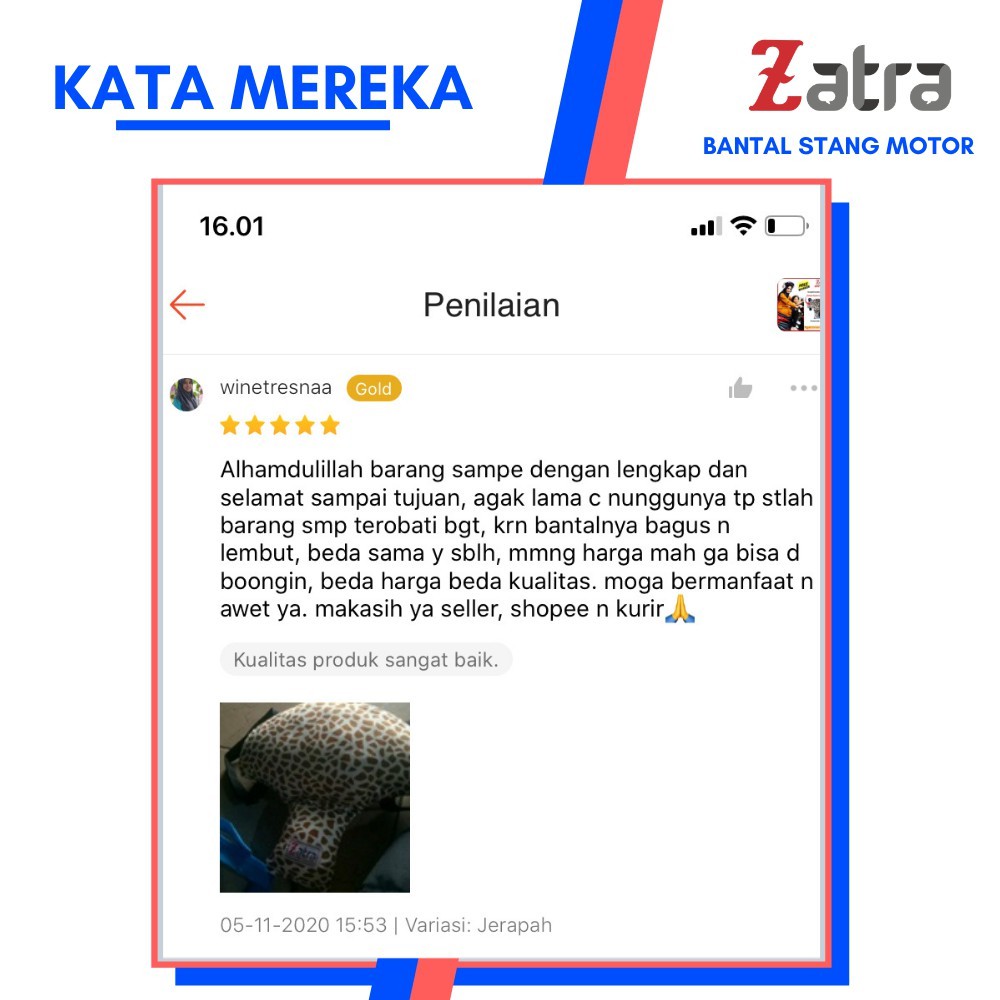 ZATRA Bantal Stang Motor Anak Superrr Lembut