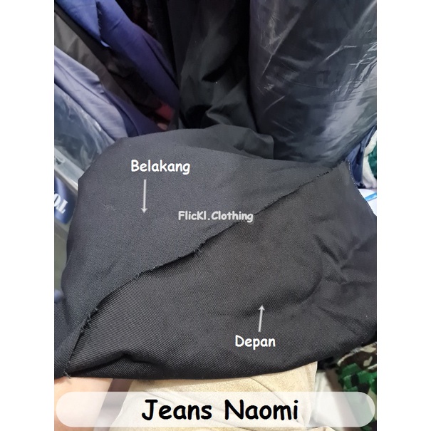 Bahan Kain Rollan Jeans Hitam Denim Naomi