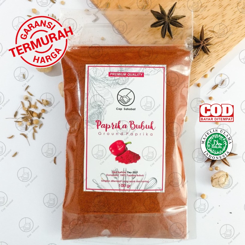 Paprika Bubuk Asli 100gr / Bubuk Paprika Murni 100% / Ground Paprika / JSR Rempah Kualitas Premium