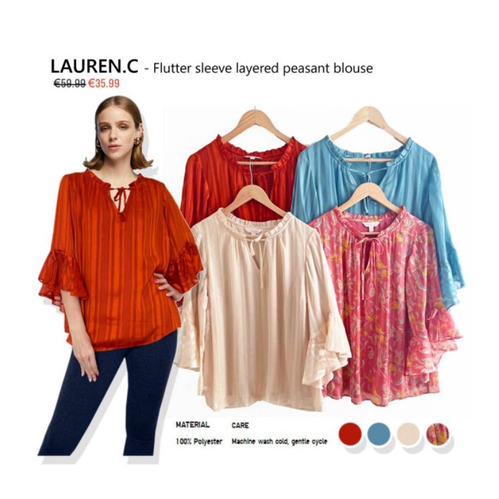 Lauren C peasant batwing blouse