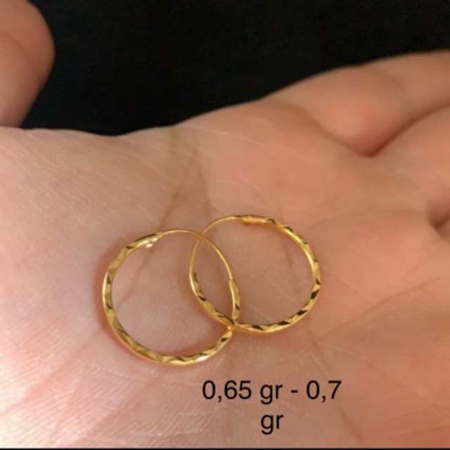 Anting emas asli kadar 700 lokal mas ukiran mesin