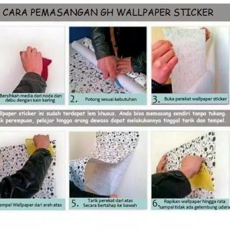 Walpeper dinding motif 3D / ungu / biru / kuning / putih / kayu / walpaper dekorasi-5