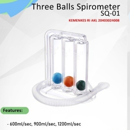 Spirometri Tiga Bola. Three Balls Spirometer. l Spirometer 3 Bola.