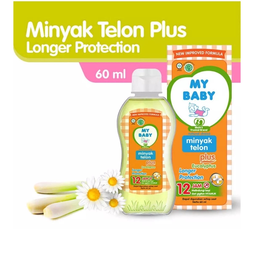 My Baby Minyak Telon Plus Longer Protection(12 JAM) 60 ML,90 ML, 150ml