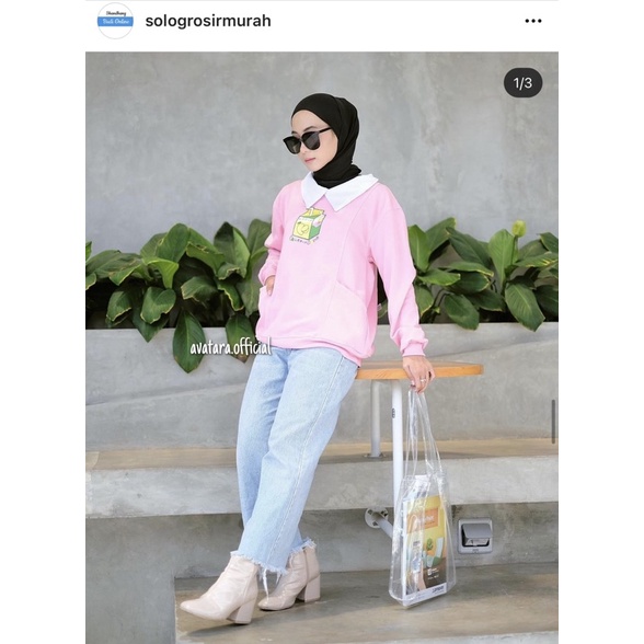 Juice Box sweater/sweater box/sweter cantik/sweater ala corea