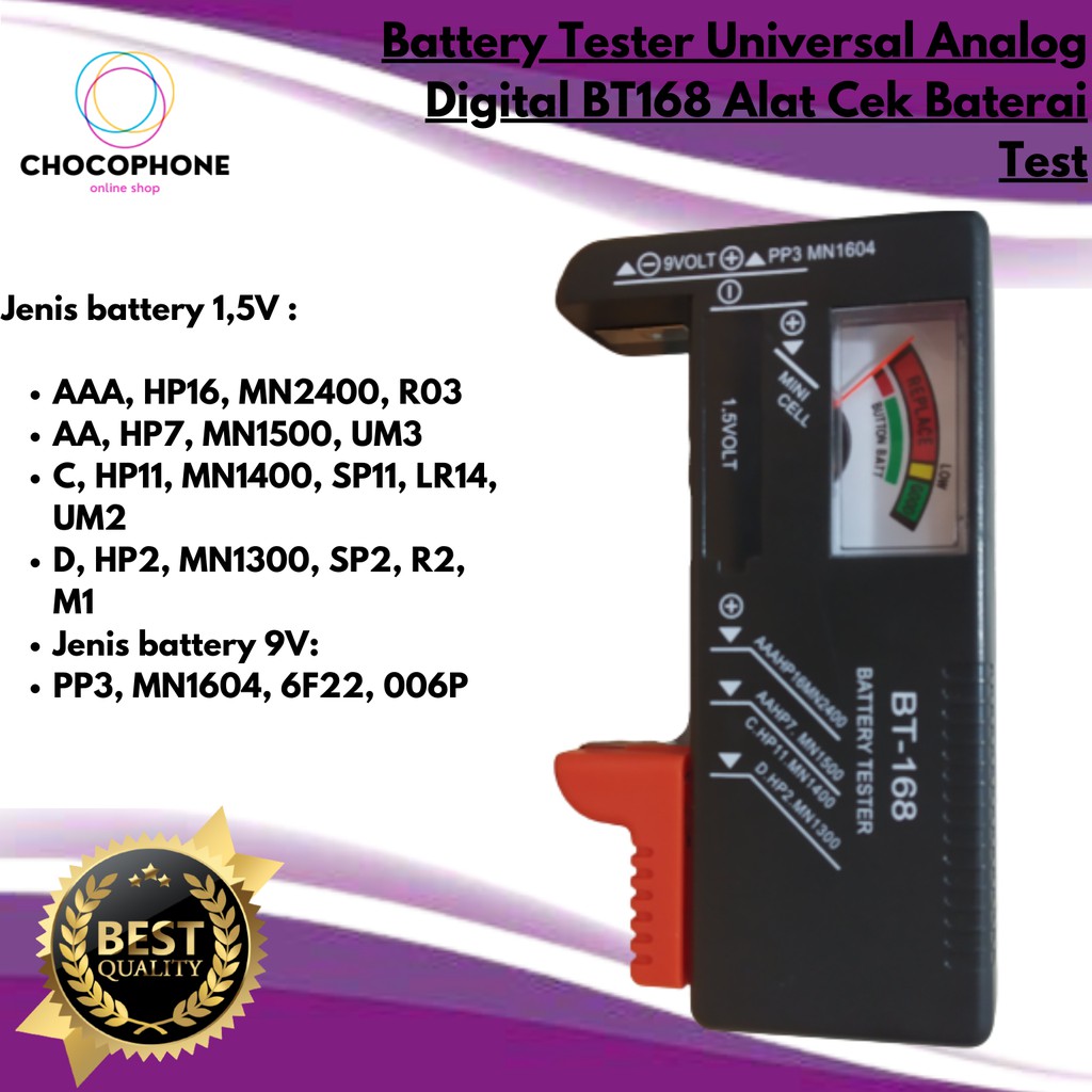 Jual Battery Tester Universal Analog Digital Bt Alat Cek Baterai