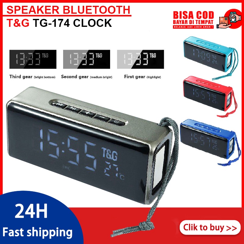 Speaker Bluetooth JBL TG174 Wireless Clock HiFi Subwoofer Mega Bass