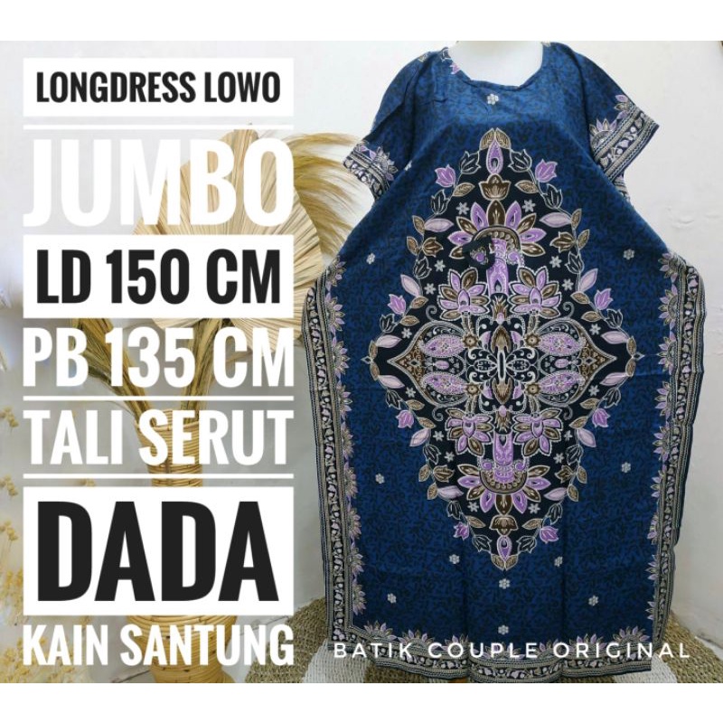 Daster Lowo Jumbo Merak Ld 145 - 150 Cm Santung Tebal Halus Adem Tidak Menerawang BB 60 - 90 KG