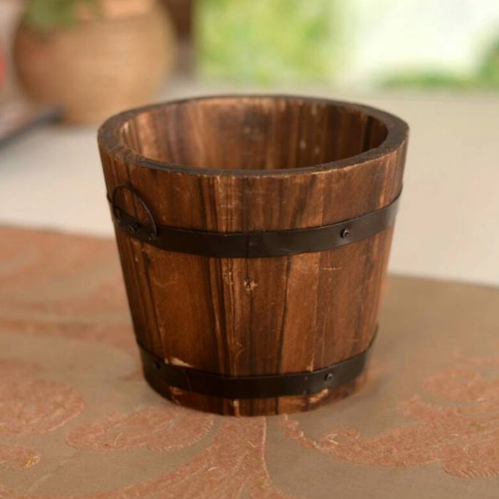 Pot bunga kayu pot kayu pot rustic