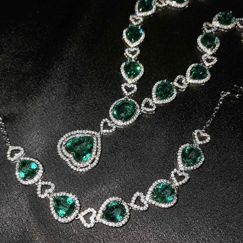 New Luxury Full Diamond Ocean Heart Necklace