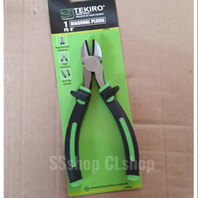 TANG POTONG KNIP 6" TEKIRO diagonal pliers karet