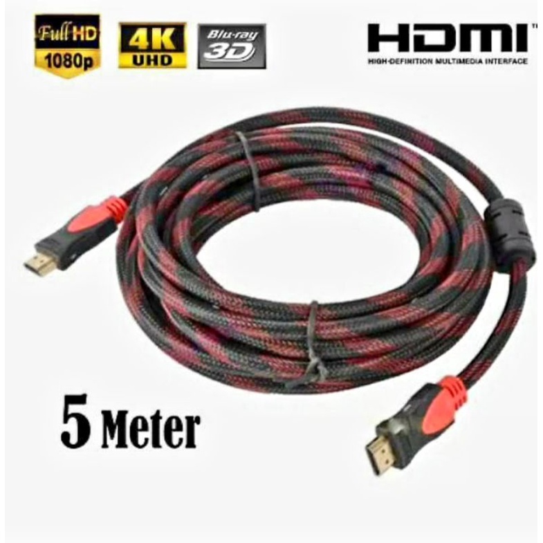 KABEL HDMI KE HDMI IBIZA 5M SERAT JARING HDMI TO HDMI