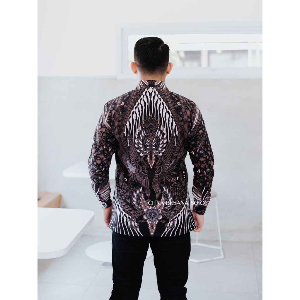 MAHENDRA Kemeja Batik Pria Full Furing Bahan Katun Sragenan