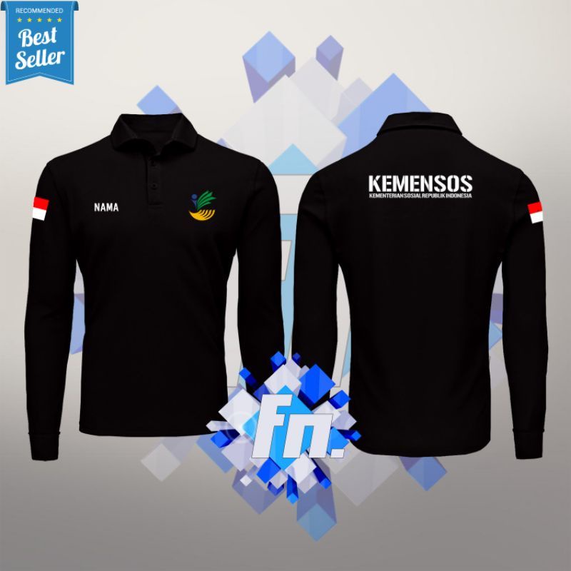 KAOS POLO SHIRT PANJANG KEMENSOS KEMENTERIAN SOSIAL RI TKSK PENDAMPING PKH