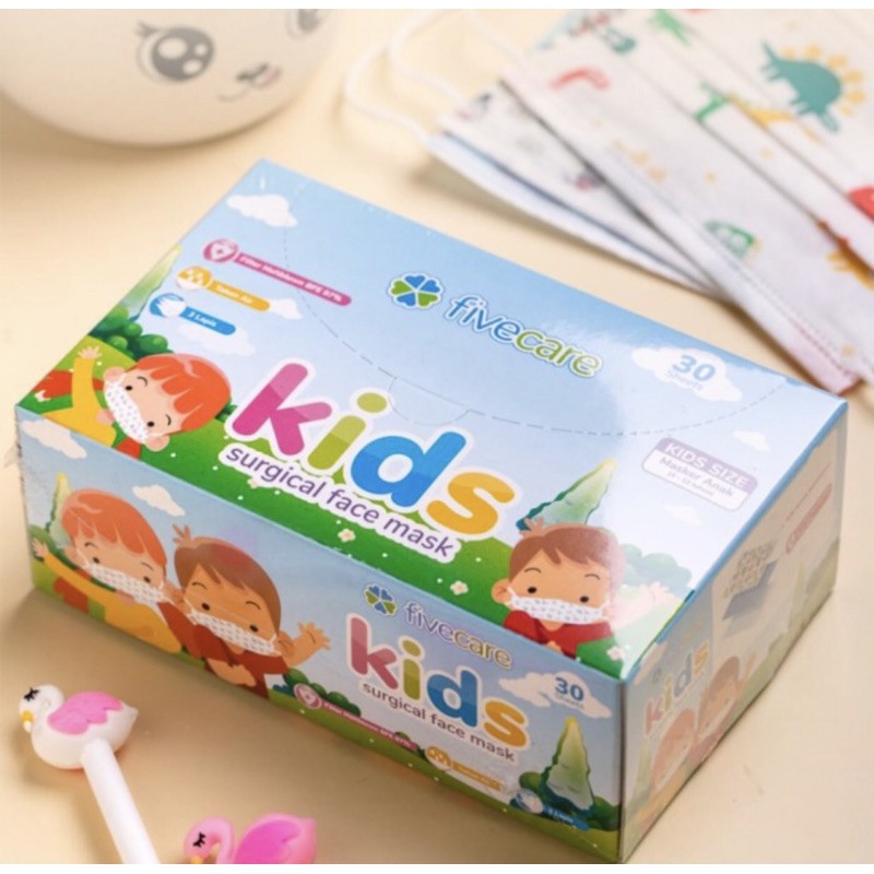 Fivecare Kids Masker Medis Anak 3 ply , 30pcs / box