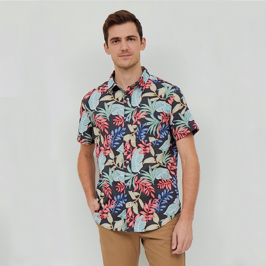 JOY SHADE Men Kemeja Tangan Pendek Pria Floral Shirt by Aeropostale