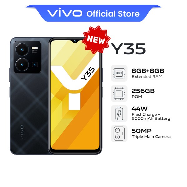 VIVO Y35 RAM 8/128 GB GARANSI RESMI TERMURAH