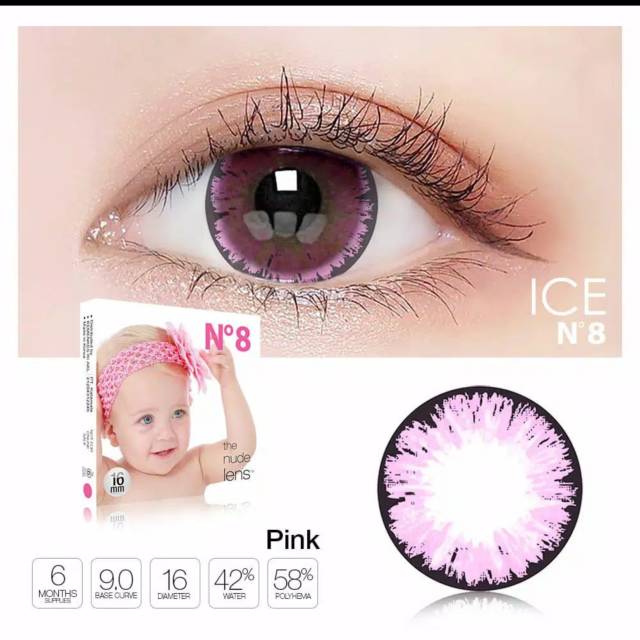 Softlens ICE N8 BABY EYES 16 MM / Softlen Soflen Warna Normal