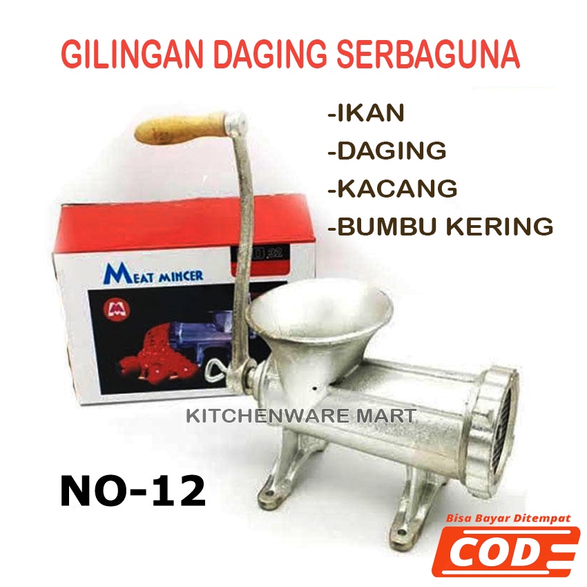 Gilingan daging Serbaguna no 12- Gilingan daging Gilingan Ikan Gilingan Bumbu - Gilingan Daging Manual Besi COr