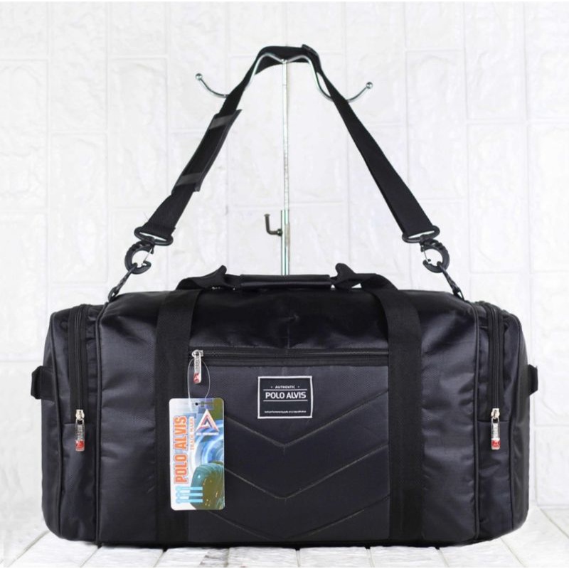 Tas Travel Jinjing jumbo Polo Alvis Hitam Travel Bag Baju Pakaian Tas Mudik