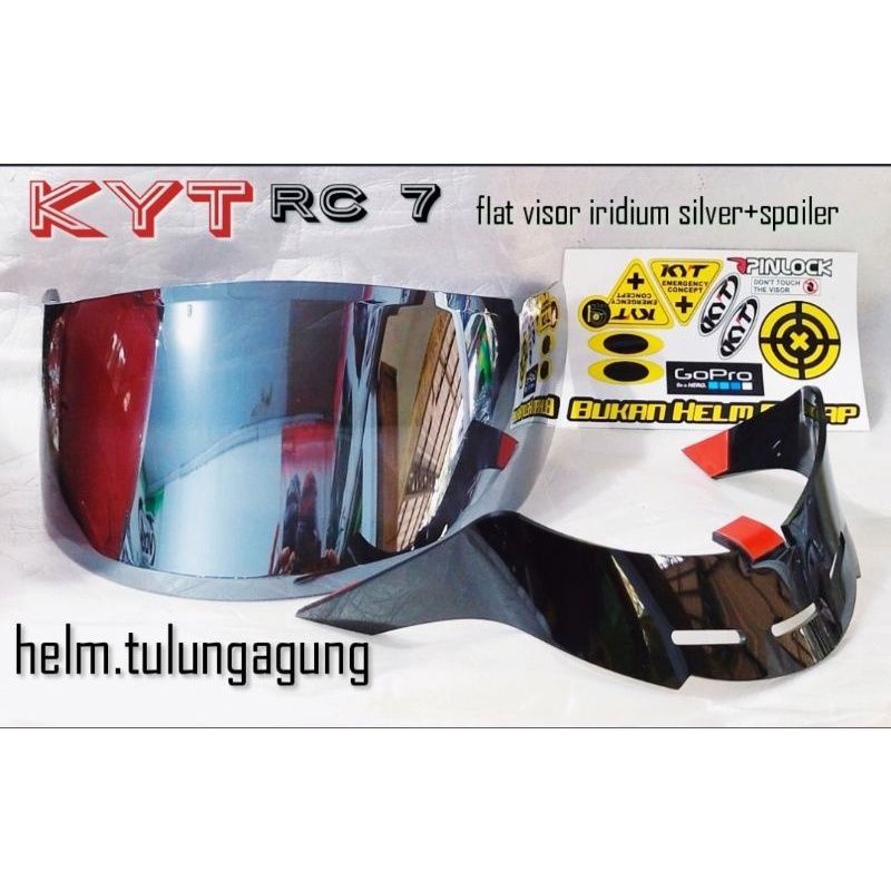 COD ⭐paket flat visor KYT Rc7 iridium gold /KYT k2r/ kyt r10 + spoiler KYT / gratis stiker