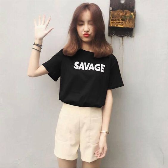 MYSTIQUE.ID-BAJU KAOS SAVAGE T-SHIRT LUCU DAN AESTHETIC