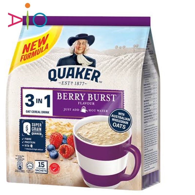 Quaker 3 in 1 Berry Burst Oat Cereal Drink Malaysia
