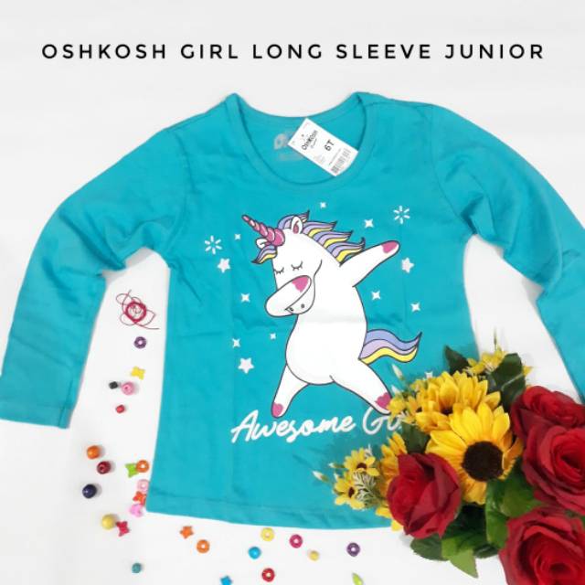 Kaos Anak Perempuan Oshkosh Girl Long Sleeve Junior Warna Biru