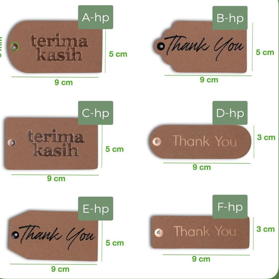 

12.12 STOK READY 50 pcs/ HANG TAG HOT PRINT EMAS LABEL GANTUNG THANK YOU CARD KRAFT PACKING HAMPER