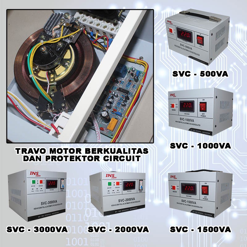 EELIC SVC-I1000VA Contact Voltage Regulator Layar Panel 1000 Watt