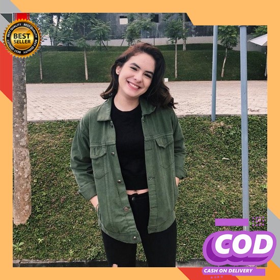Jaket Jeans Wanita Crop Import Original Jins Wanita Jacket Jens Kekini Jaket Jeans Levis Hijau Army