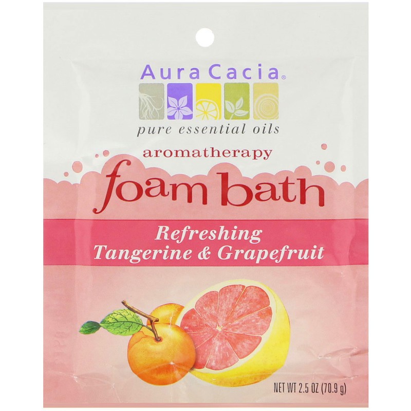 Aura Cacia Tangerine Grapefruit Aromatherapy Foam Bath Refreshing USA