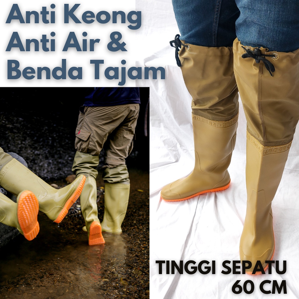 Boot Sepatu Sawahtinggi  60 Cm Anti Keong / Anti Benda Tajam