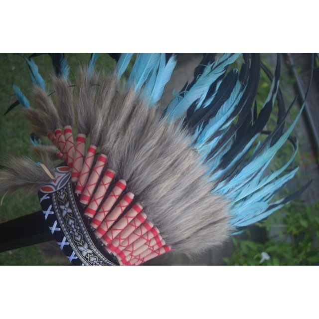 TOPI INDIAN - INDIAN HEADDRESS SMALL AYAM BILABONG TURQUISH