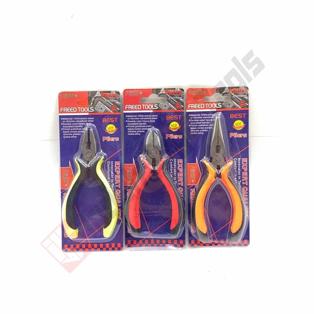 FREED TOOLS Tang Mini Set 3 Pcs 4.5 Inch - Mini Pliers Set