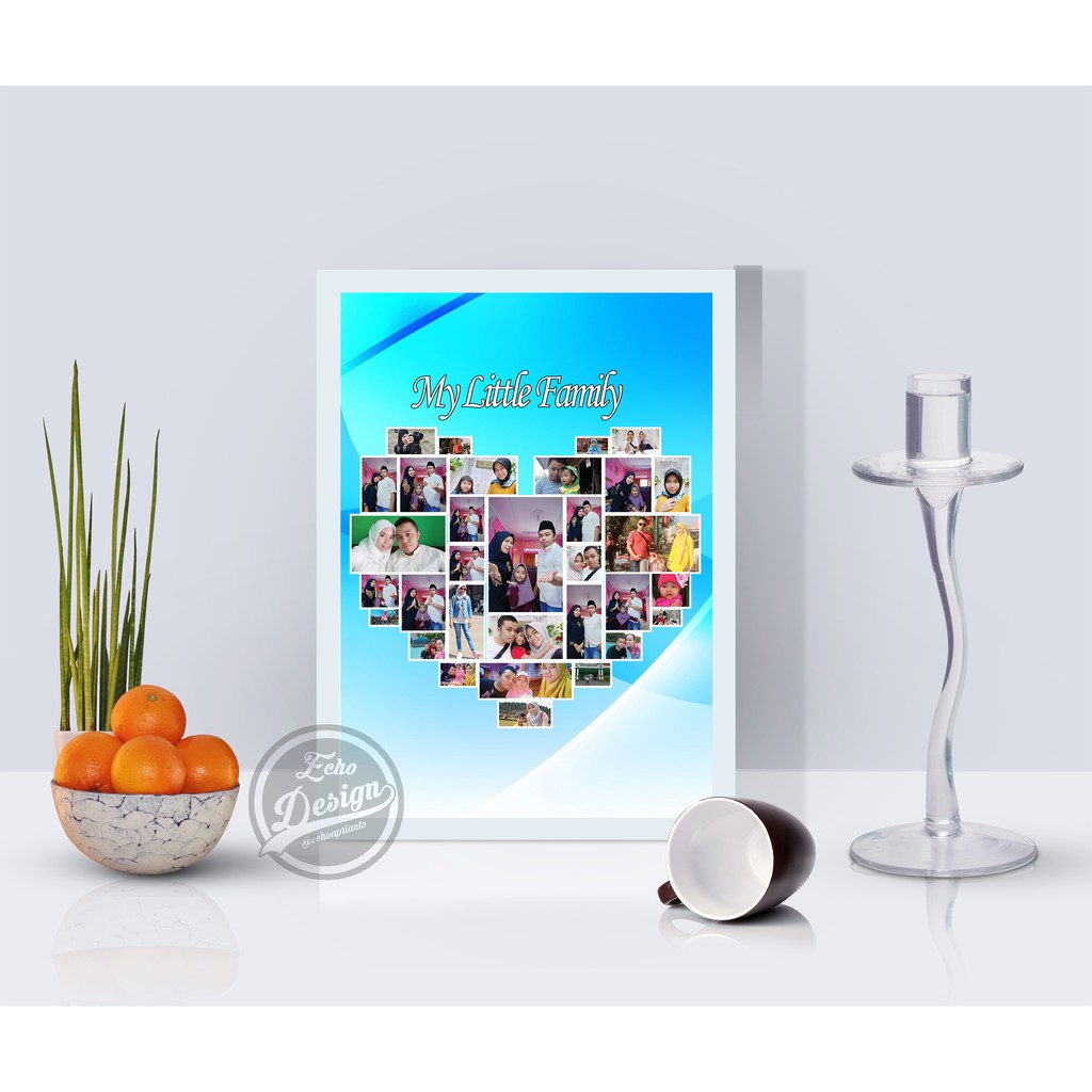 Hiasan dinding foto kolase karakter love 20x25 cm