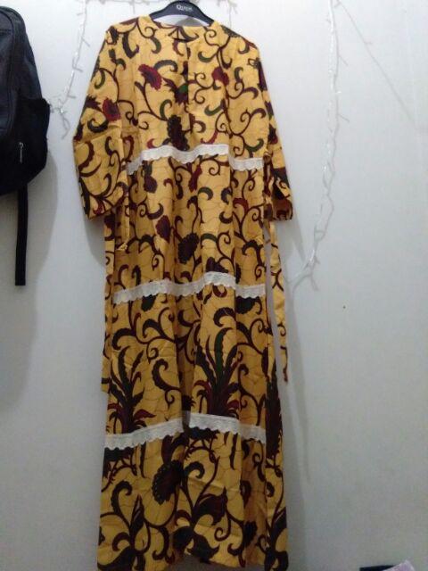 Ms Gamis Batik Sriwedari Maxi Super Jumbo Xxxxl Ld 128c. Bumil/busui Katun Sogan